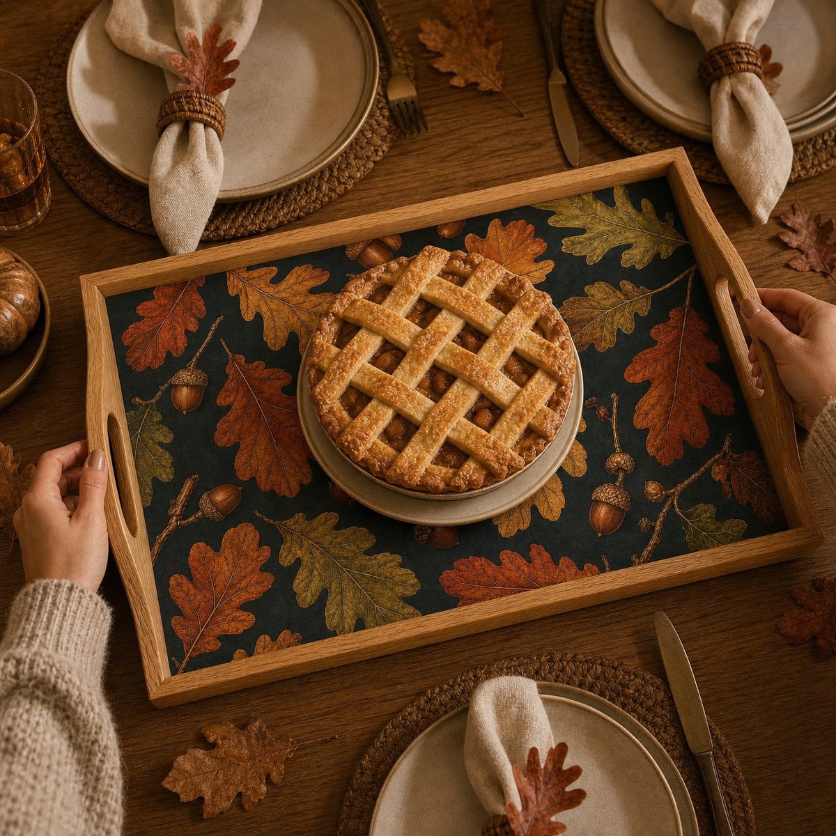 Oak and Acorn Serving Tray, image 5