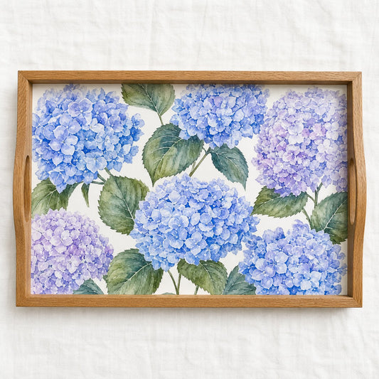 Hydrangea Blue Serving Tray, image 1