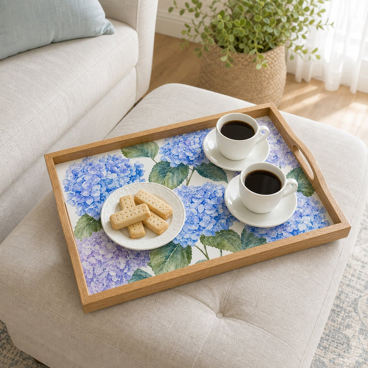 Hydrangea Blue Serving Tray, image 4