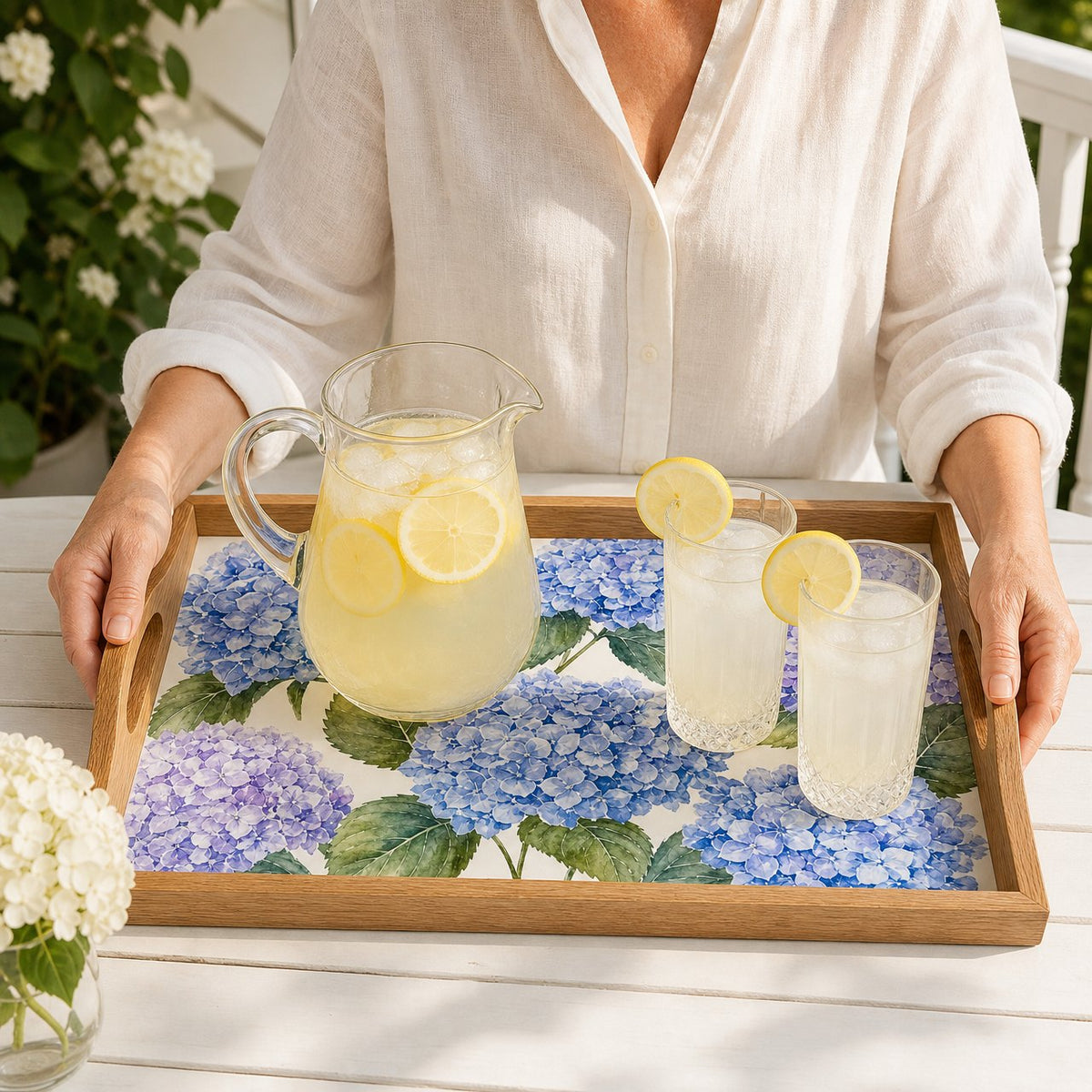 Hydrangea Blue Serving Tray, image 5