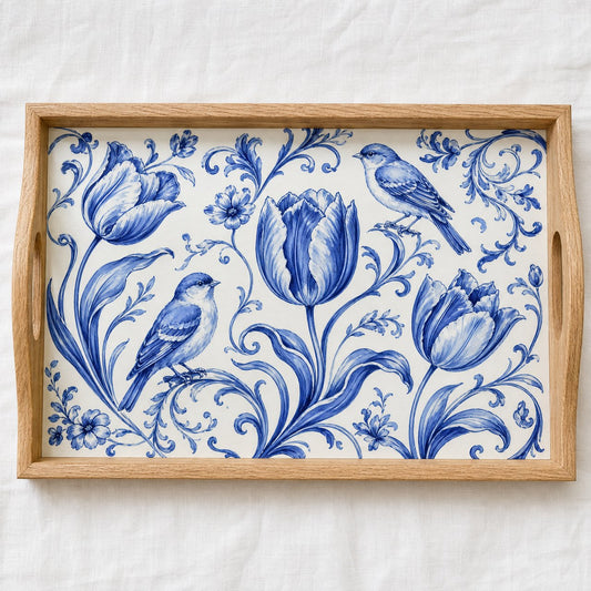 Delft Garden Serving Tray, image 1