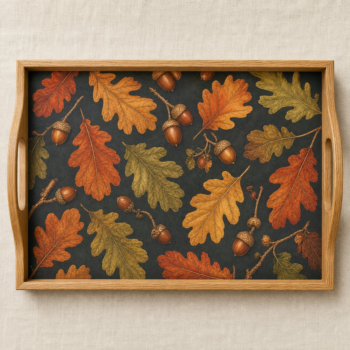 Oak and Acorn Serving Tray, image 1