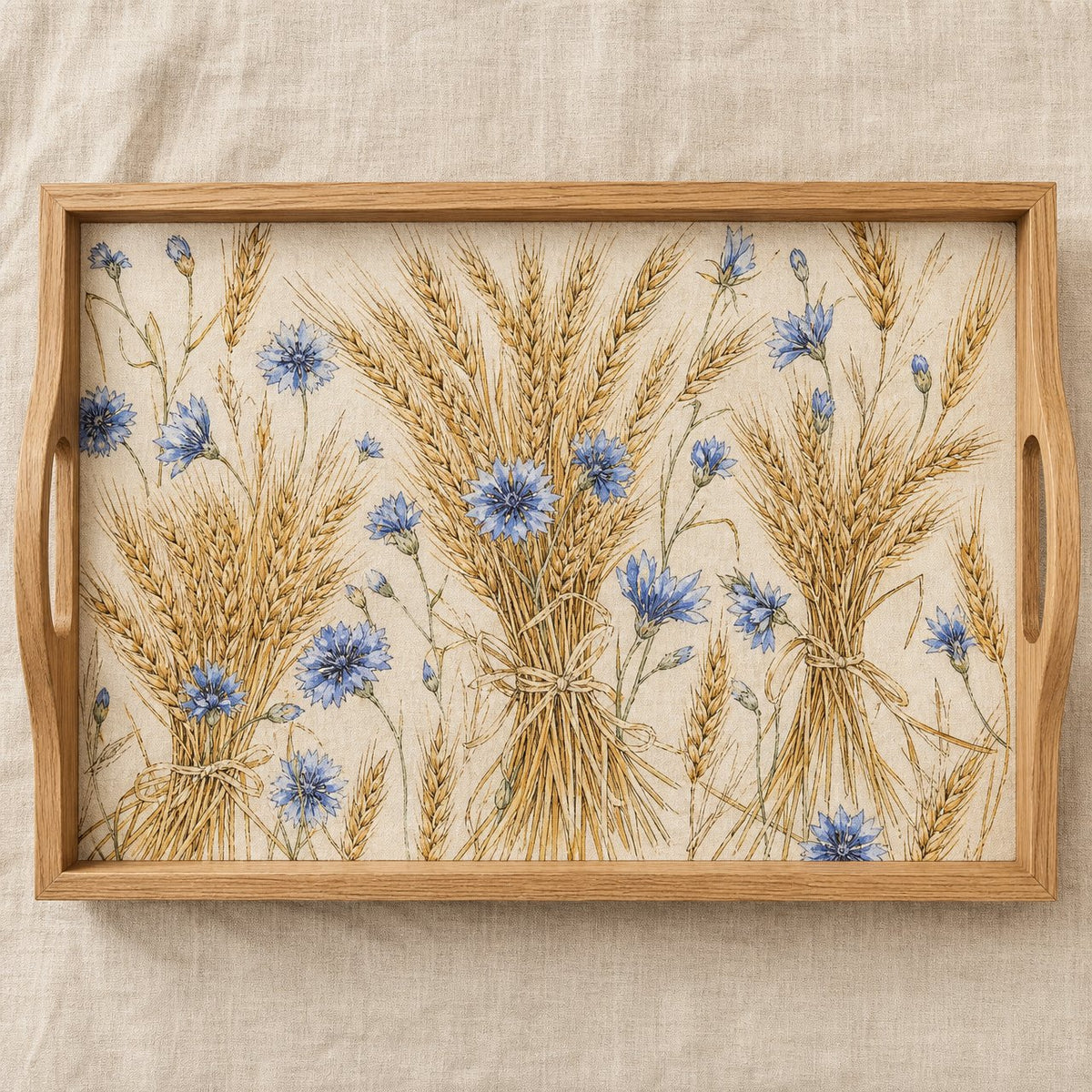 Wheat and Cornflower Serving Tray, image 1