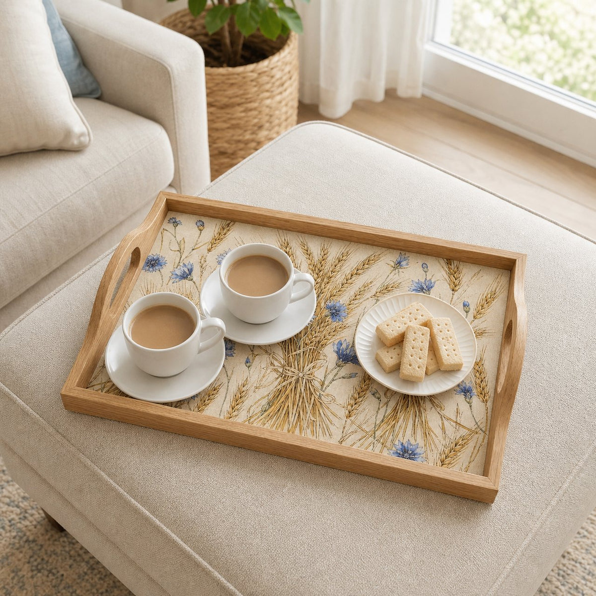 Wheat and Cornflower Serving Tray, image 4